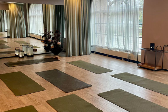yoga room with yoga mats