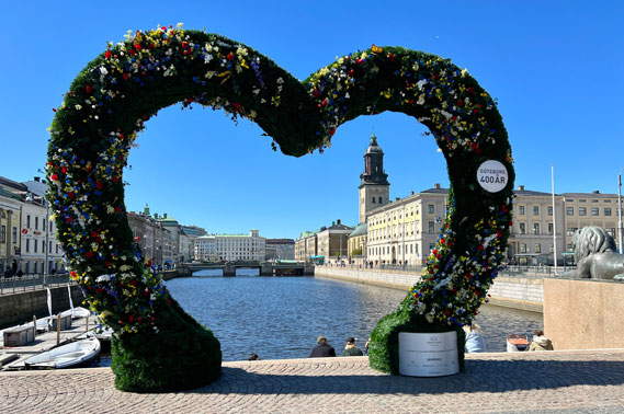 view of canal in Gothenburg to city museum