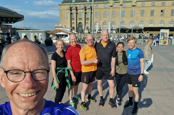runners standing outside clarion post hotel Gothenburg
